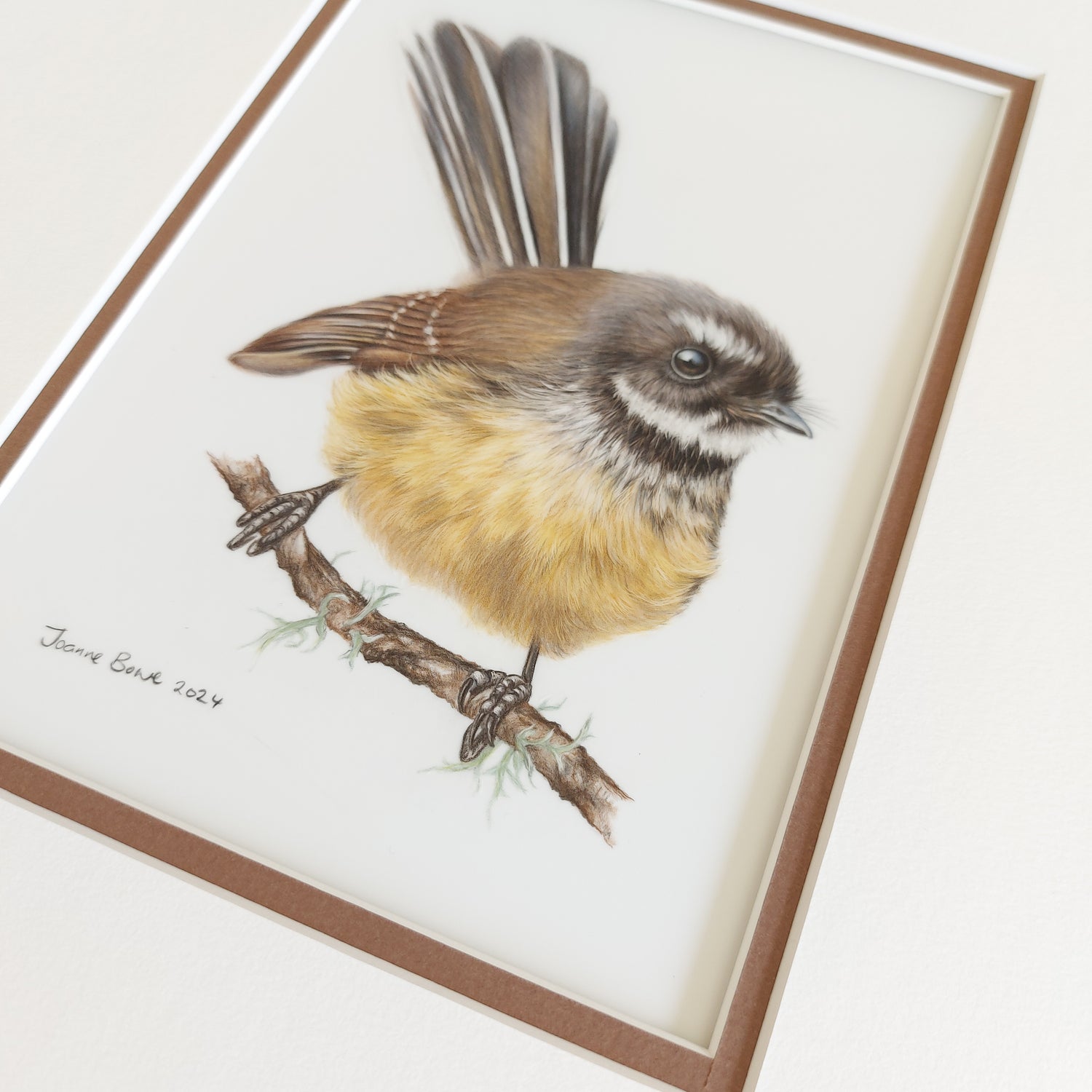 Cheeky Fantail ORIGINAL - Joanne Bowe | New Zealand Artist